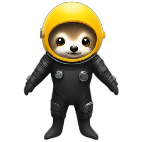 hedgehog in black rubber shiny diving suit emoji