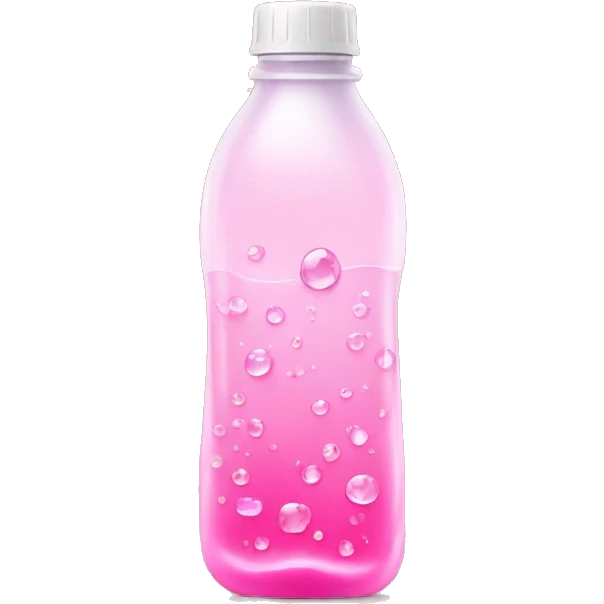 plastic bottle with crystaline pink liquid emoji