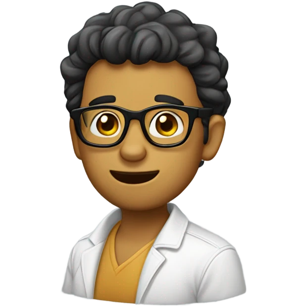 Chico morenito con lentes y poco pelo  emoji