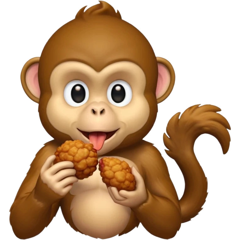 Monkey eating fried chicken  emoji