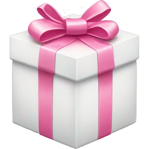 White present box with pink bow  emoji