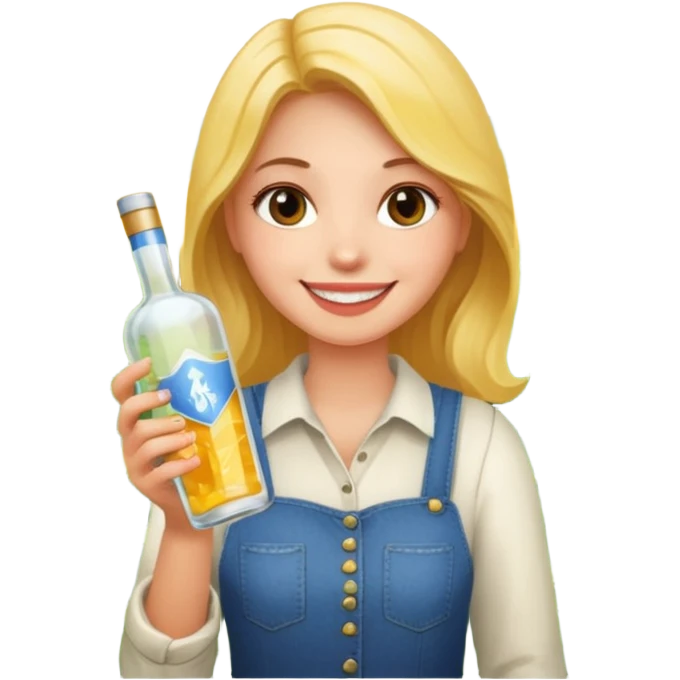 Girl in corn field holding vodka at party emoji