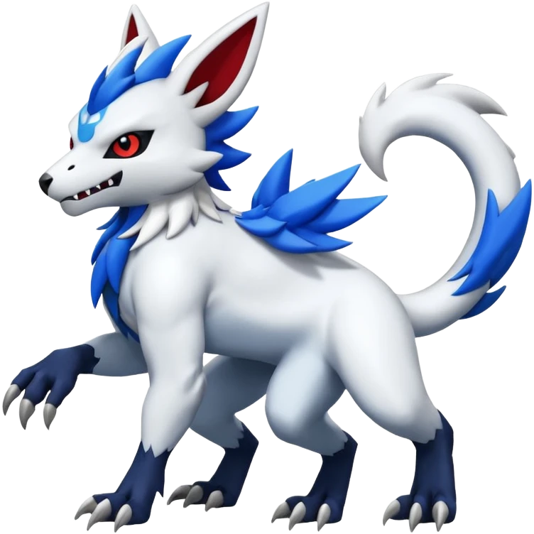 Garurumon-Zangoose-Absol-fusion-hybrid-creature (full body) emoji