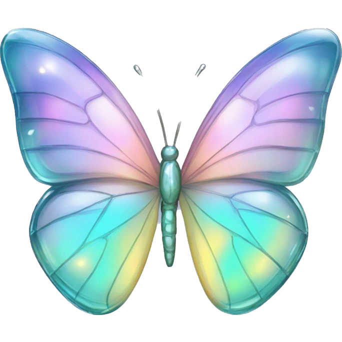 Sparkly glossy Pastel iridescent glass crystal butterfly emoji