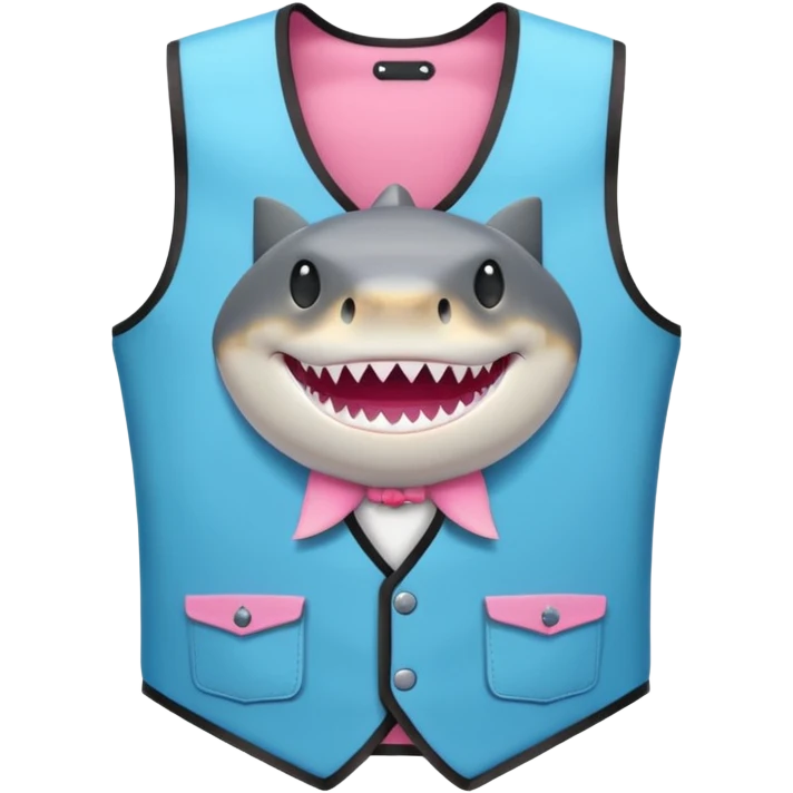 Black pit pink collar shark vest emoji