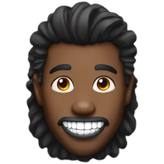 Black male with Whicks (hair) with diamond teeth emoji