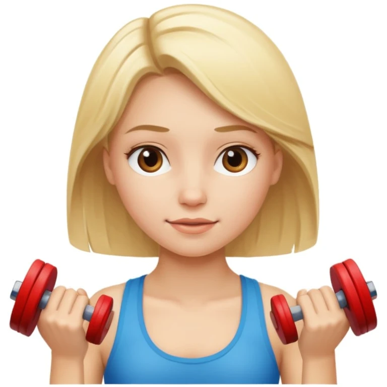 cute blondie doing workout emoji