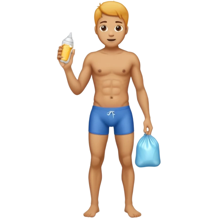 Male shirtless honey skin six pack sexy big dih lean full body without pants hold condom emoji
