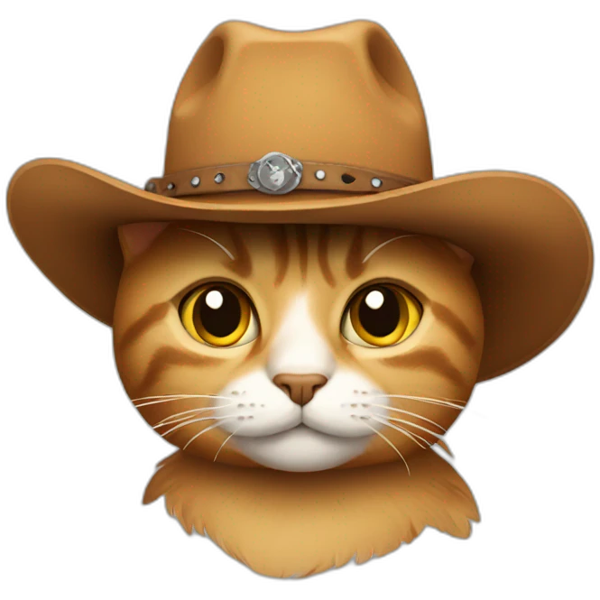 a cat wearing a cowboy hat emoji