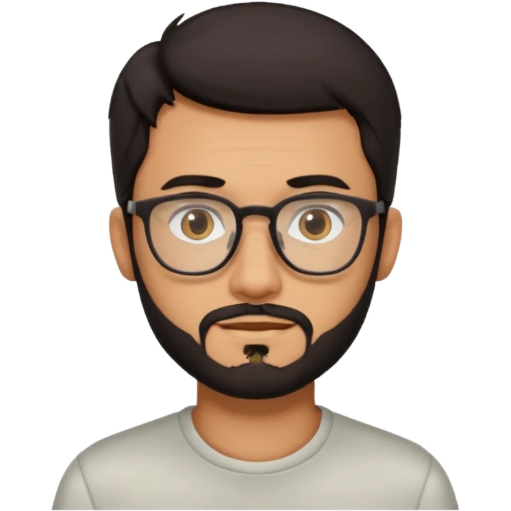 chico con gafas y barba corta moreno emoji