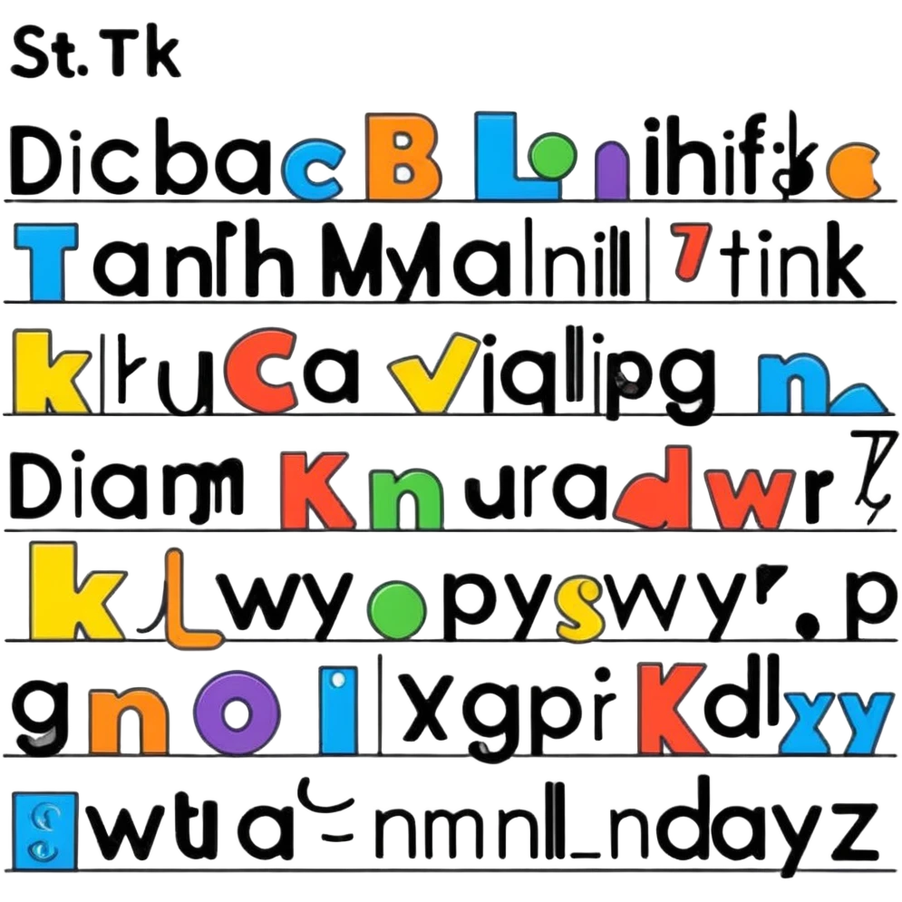 Cute English dictionary with alphabet letters emoji