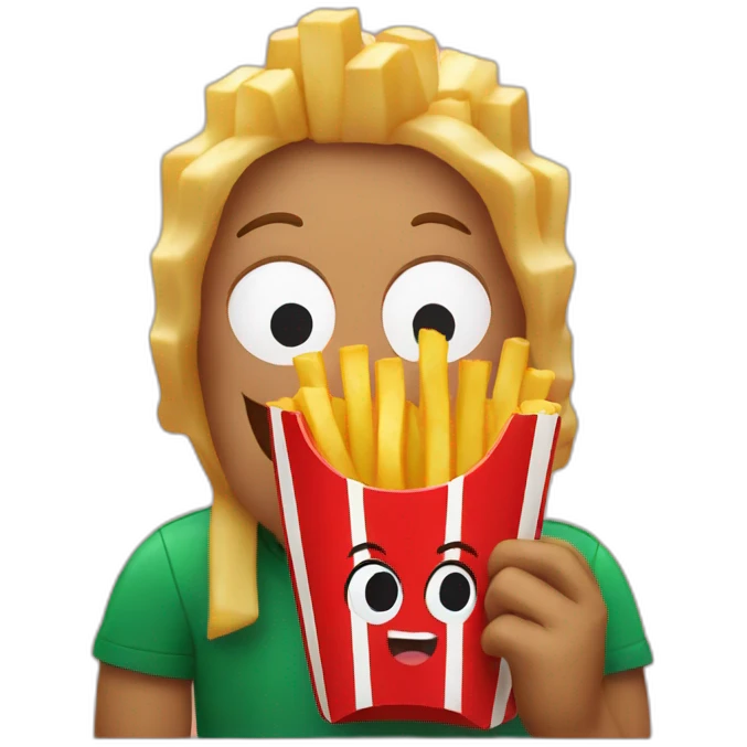 Belgium eating french fries emoji