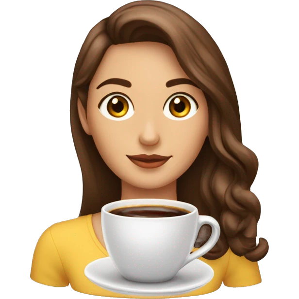 Una chica de ojos cafés y pelo rubio castaño (castaño en la raíz y rubio en las puntas) emoji