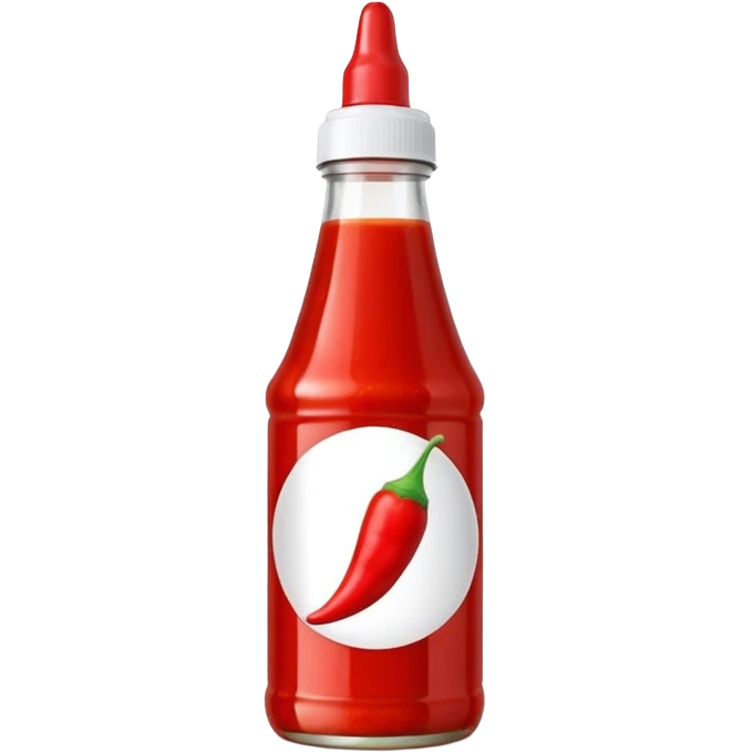 thai chilli sauce bottle with white cap emoji