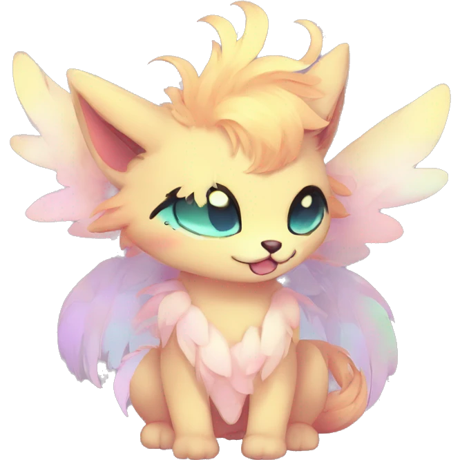Kawaii bright fantasy ethereal anthro fursona Fakemon emoji