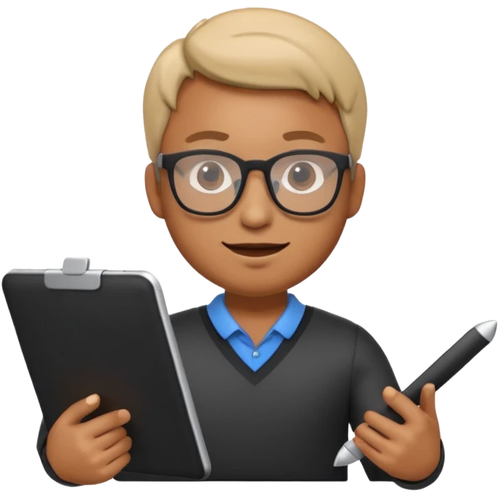 3D imoji of man who is graphics design emoji