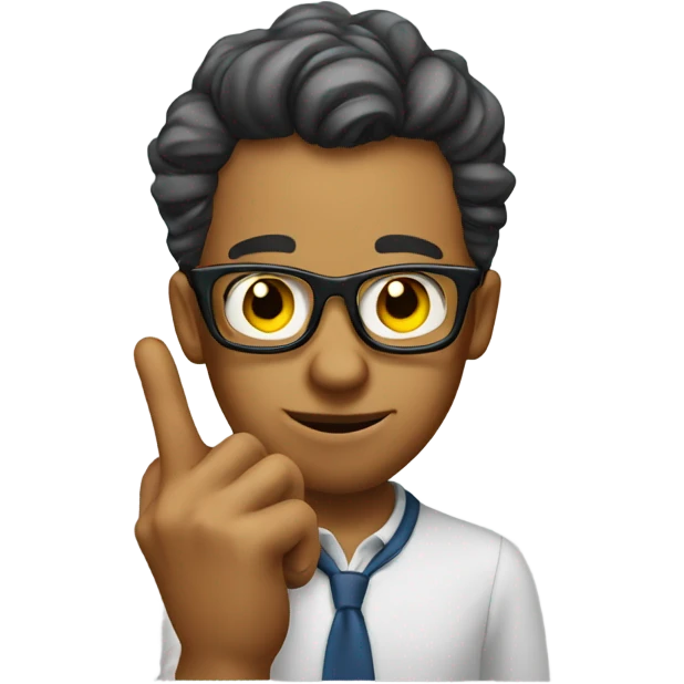 Nerd sticking up finger emoji