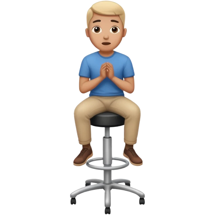 a person sitting on stool moving full backward head. emoji