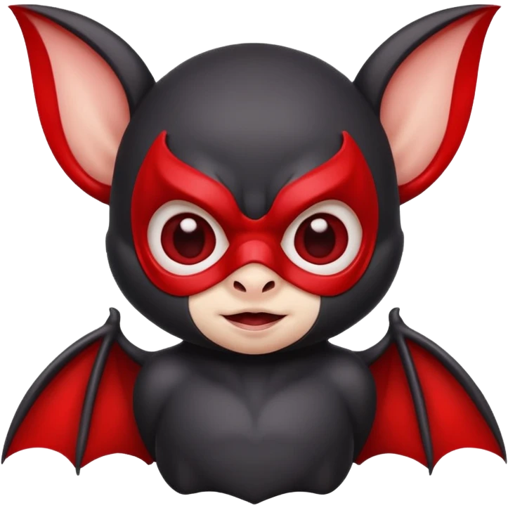 cute baby bat with red mask emoji