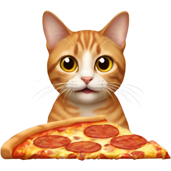 Cat with pizza emoji