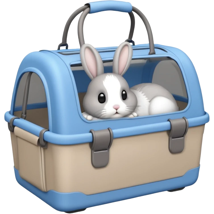 pet carrier with a bunny inside emoji