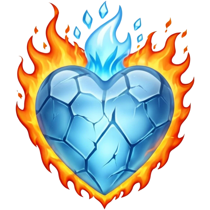Heart of ice on fire emoji