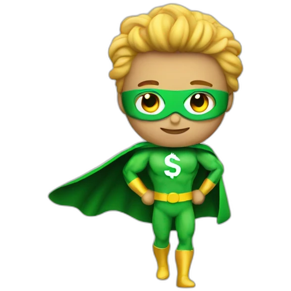 super hero with cash emoji