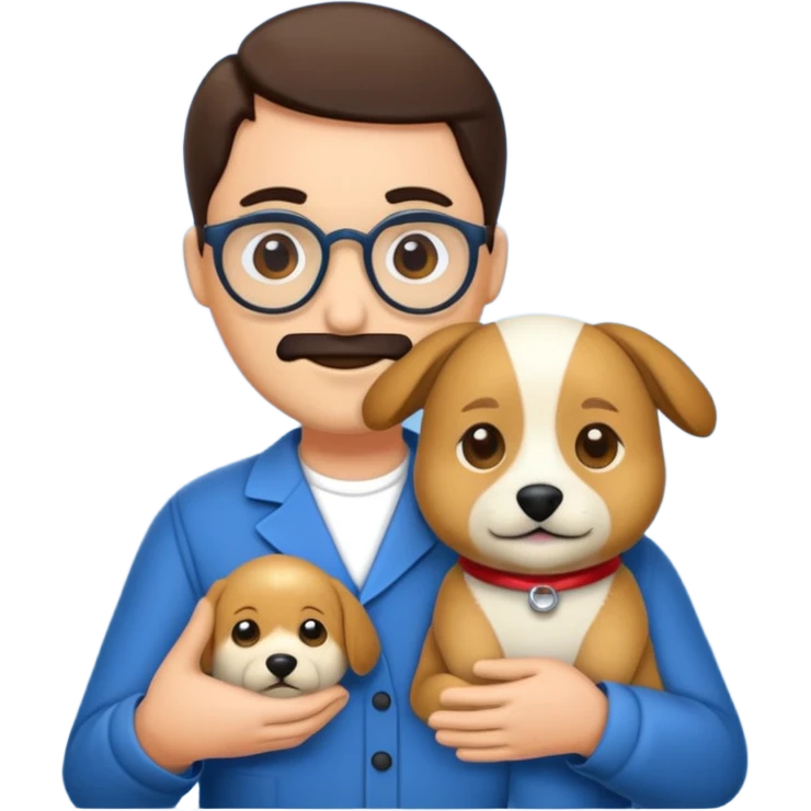 crea un emoji de buenas noches con texto : Javier un profesor y Tobi q sea un perro emoji