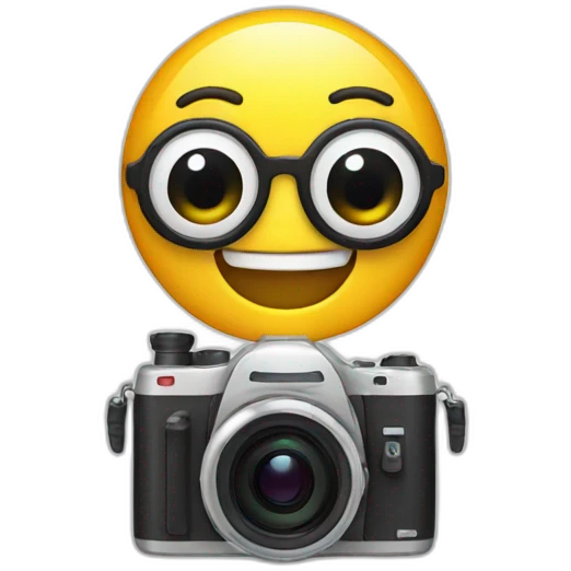 Happy intelligent camera emoji