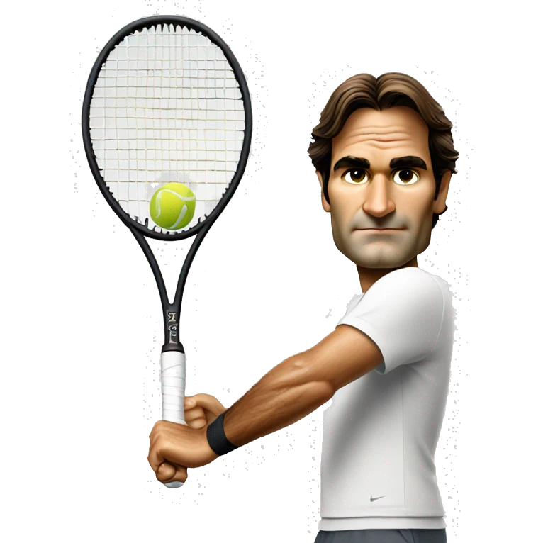 roger federer with a tennis racket emoji