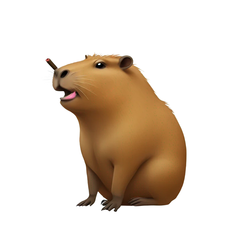 Capybara smoking cigar emoji