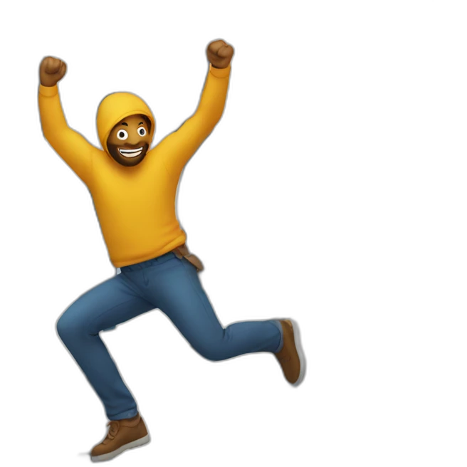 Man jumps into building emoji