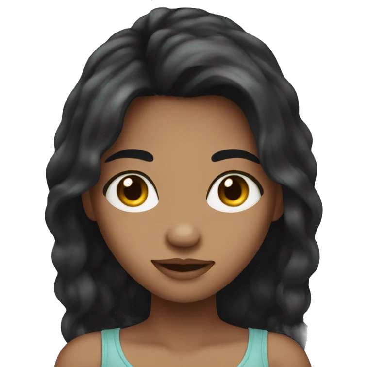 girl with long dark hair and freckles emoji