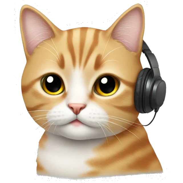 cute cat listen tmusic emoji