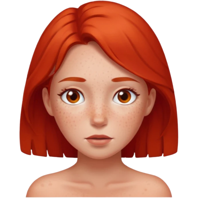 female character with sensitive red skin emoji