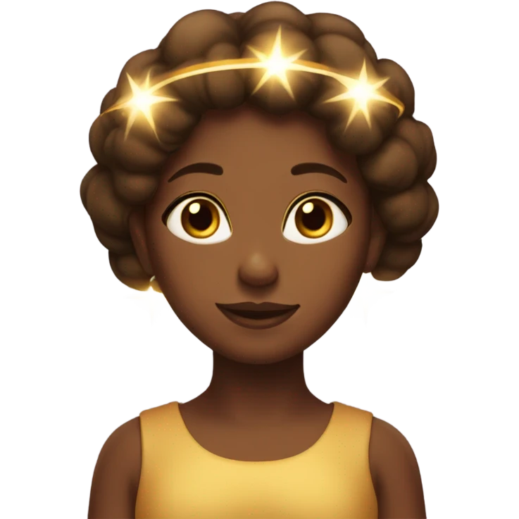 Brown girl with halo emoji