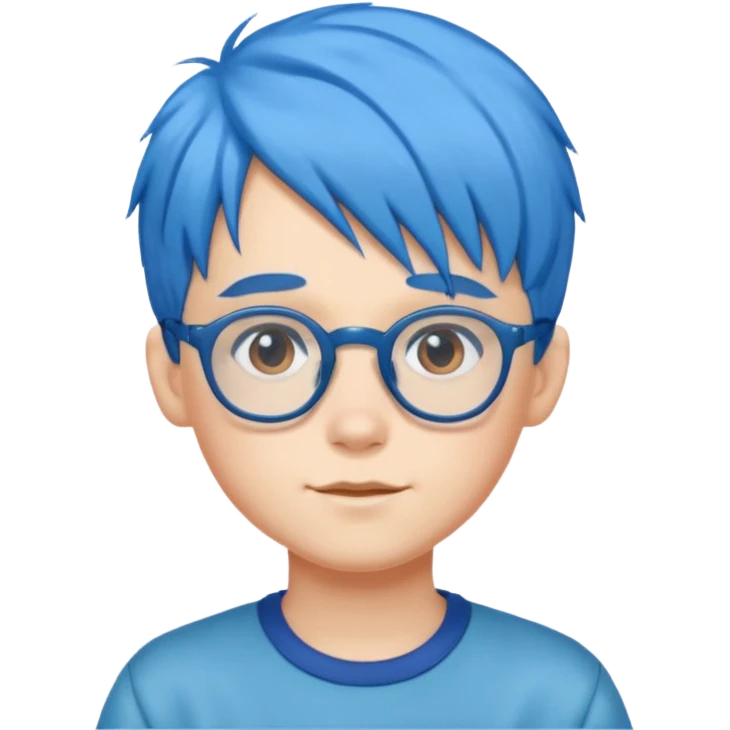 blue haired kid with glassesü emoji