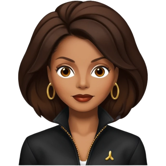 Janet Jackson with dark brown hair emoji