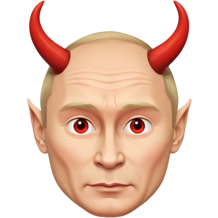 Putin with devil horns and tail emoji