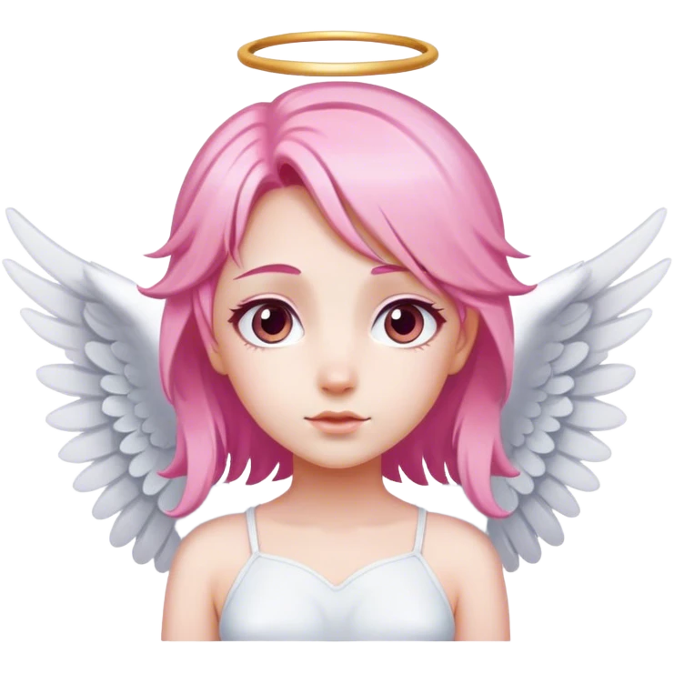 pink hair angel with White wing emoji
