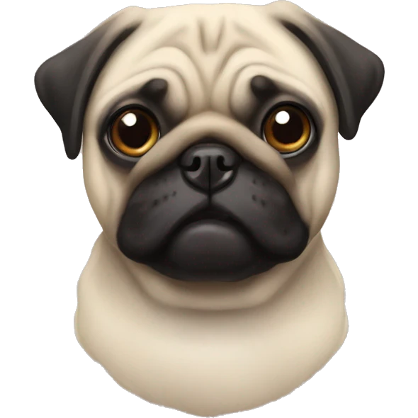Pug and her master emoji