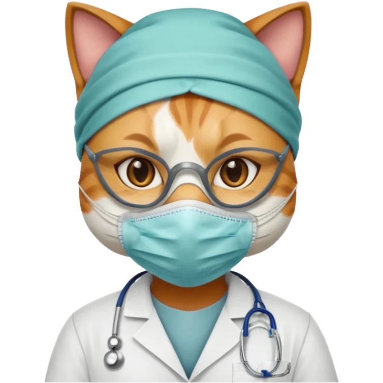 doctor cat, surgeon mask emoji