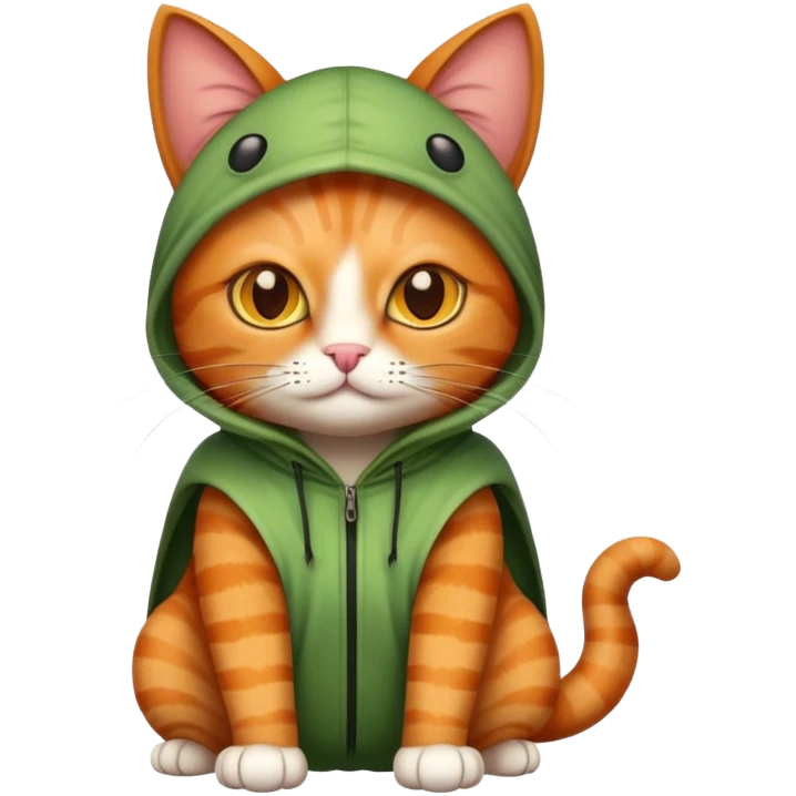 Create an emoji with a ginger cat with brown eyes in a bug costume emoji