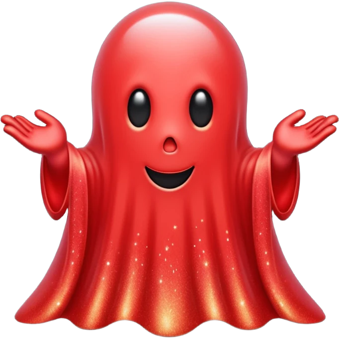 red glitter ghost emoji