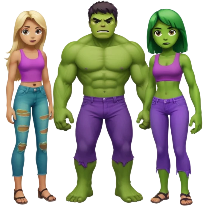 Hulk taking to a girl emoji
