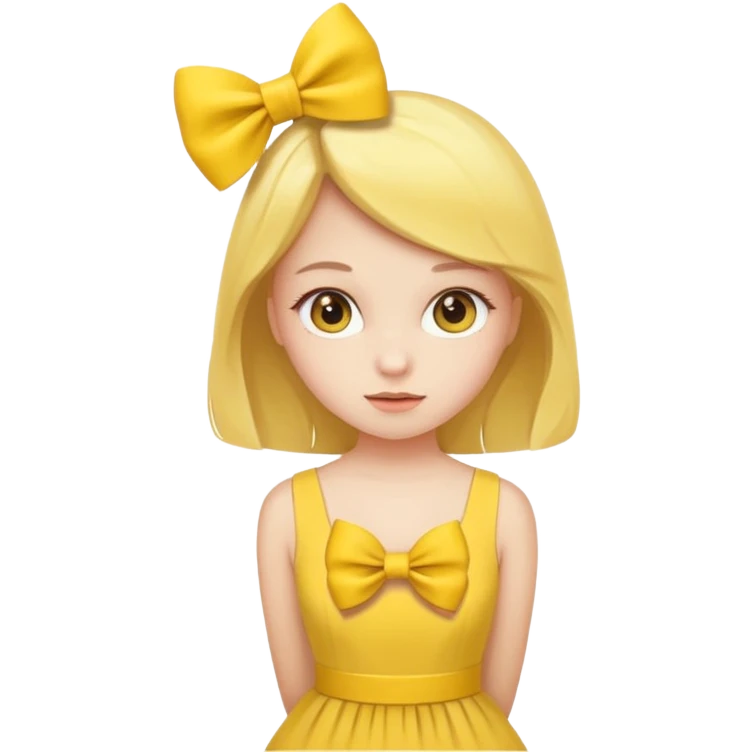 A yellow bow and dress  emoji