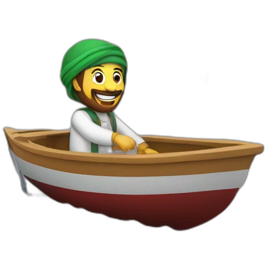 Marocains dans un bateau pneumatique emoji