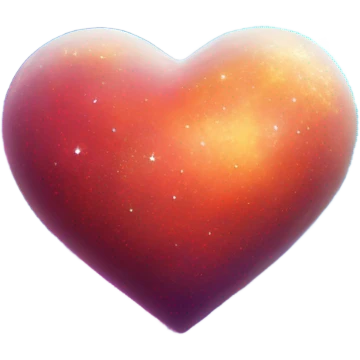 Starry sky with nebulae inside a heart emoji