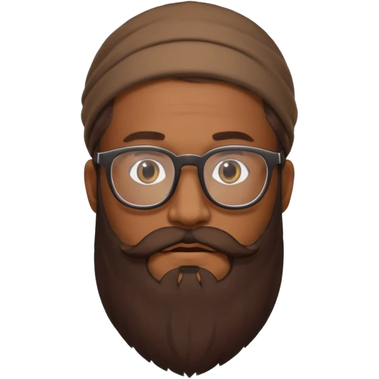 HOMME BRUN LONGUE BARBE LUNETTE emoji