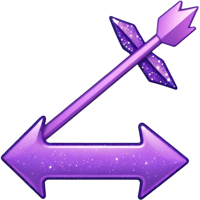 flecha para direita com glitter e roxa emoji